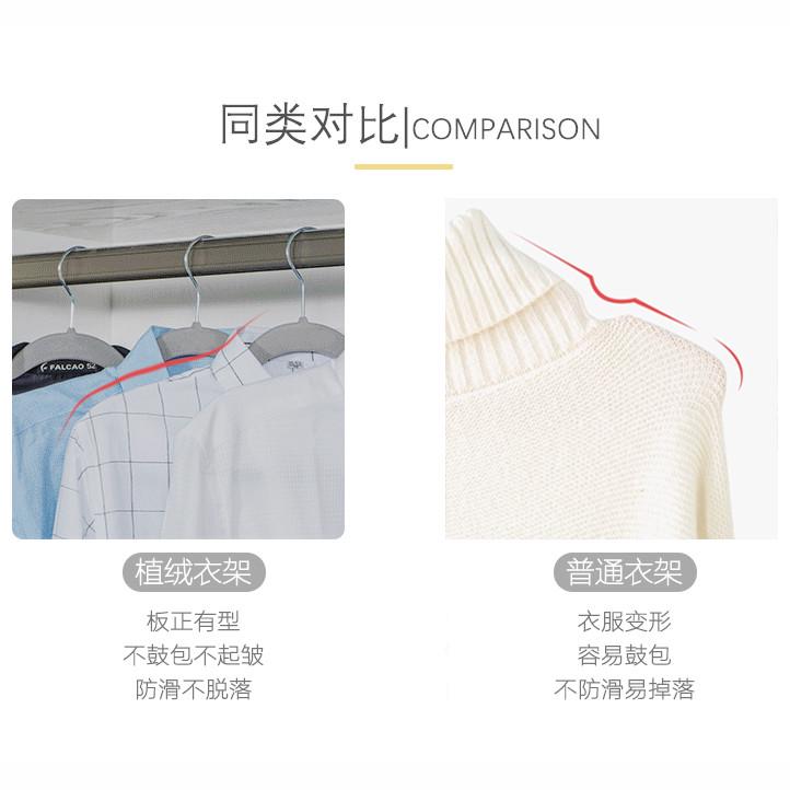 透光植绒衣架防滑无痕晾衣架子干湿两用家用衣柜整理师专用衣挂撑