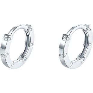 六桂福珠宝纯铂金pt950耳环女款圆圈素圈耳环高级感新年礼物