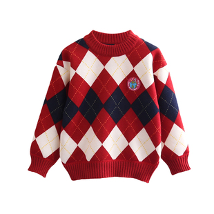 史努比男女童毛衣加厚保暖儿童秋冬新款针织衫中小童加绒打底上衣