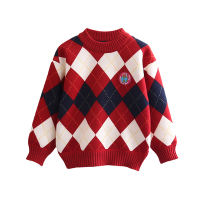 史努比男女童毛衣加厚保暖儿童秋冬新款针织衫中小童加绒打底上衣