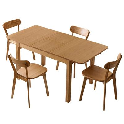 全友家居原木风实木餐桌椅