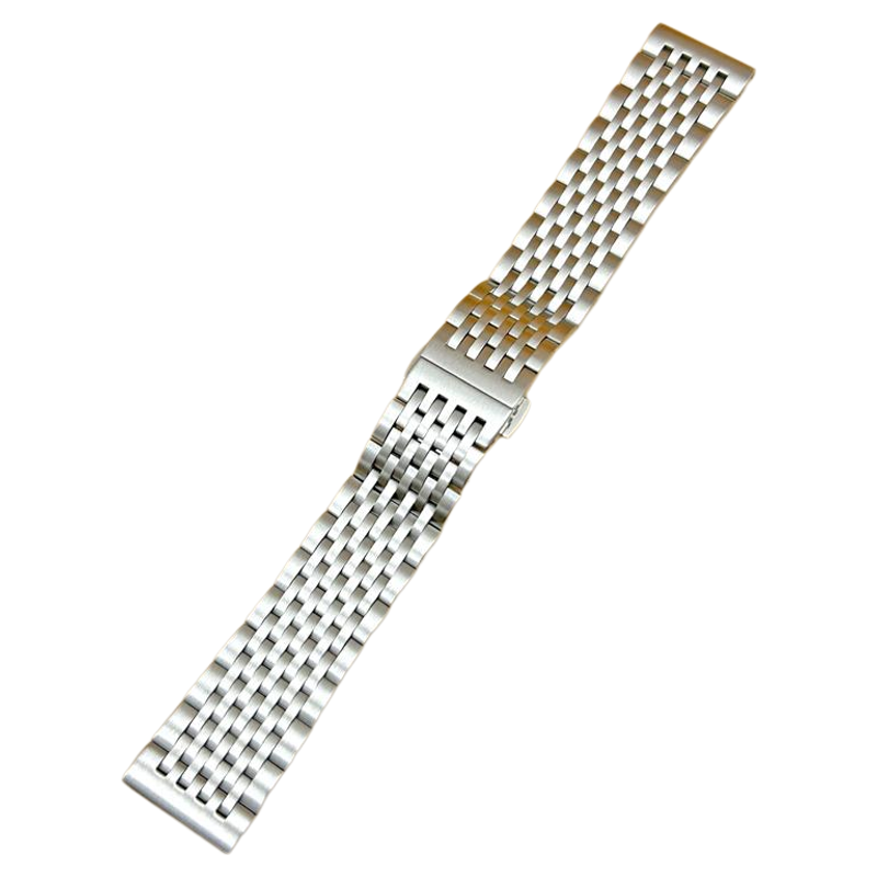 磨砂哑光表带钢带男女超薄表链精钢蝴蝶扣不锈钢弧口配件20mm14mm