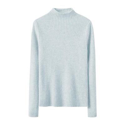 半高领羊毛套头针织衫