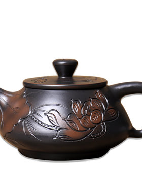 建水紫陶茶壶天然泥料手工制作