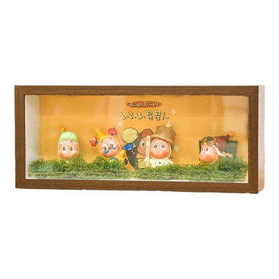 泡泡玛特123星星人盲盒收纳盒展示架手办展示柜造景灯光摆件收纳