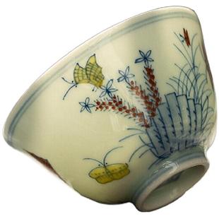 景德镇大明成化陶瓷青花主人杯单个斗彩茶杯品茗杯茶具三秋杯1:1