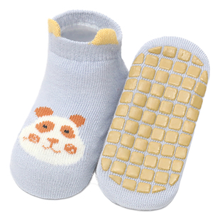 宝宝地板袜子春秋棉袜中厚款儿童室内防滑底男女婴幼儿隔凉学步袜