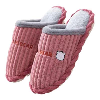 冬季新款情侣厚底防滑棉拖鞋