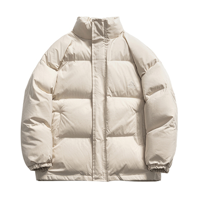 冬季简约山系刺绣立领棉衣男女潮