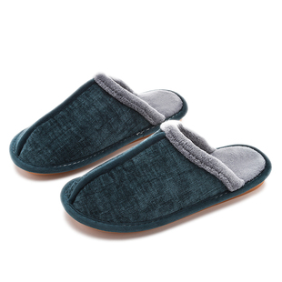 家用棉拖鞋男秋冬季居家防滑木地板室内保暖雪尼尔厚底拖鞋女冬季