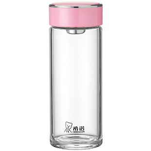 希诺加厚单层玻璃杯迷你便携喝水杯子2026新款女高颜值家用泡茶杯