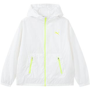PUMA彪马童装新款儿童夏季长袖便服防晒衣轻薄遮热连帽拉链外套