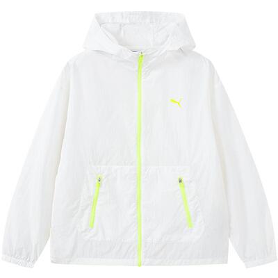 PUMA彪马童装新款儿童夏季长袖便服防晒衣轻薄遮热连帽拉链外套