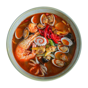 韩式海鲜面0脂鲜面条方便速食辛辣汤拉面海鲜火锅部队杂烩炒码面