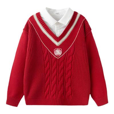 巴拉巴拉针织衫男童假两件毛衫春