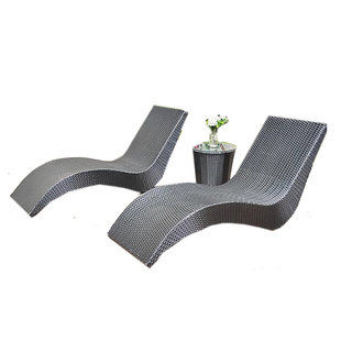 户外躺床阳台庭院花园休闲游泳池躺椅2025新款藤编室外沙滩椅露天