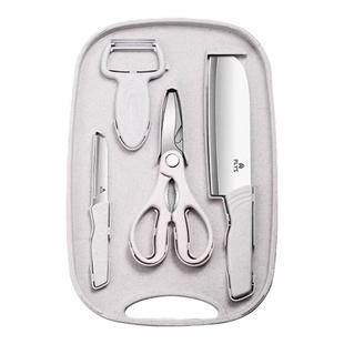 德国家用婴儿辅食菜板刀具套装抗菌防霉切水果专用砧板菜刀二合一