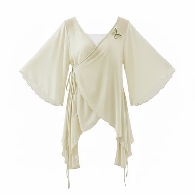 3607舞蹈服女古典形体练功中国现代成人网纱蝴蝶跳舞宽松飘逸上衣