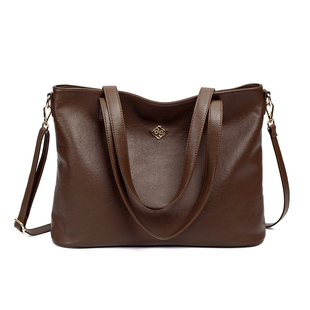 真皮女士托特包2025新款时尚通勤大容量单肩包复古女款斜挎大包包