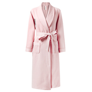 空气棉夹层睡袍女款春秋冬季纯棉加厚长袖2026新款加大码长款浴袍