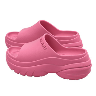 时尚厚底拖鞋女夏季外穿2026新款防滑增高海边沙滩配裙子一字凉拖