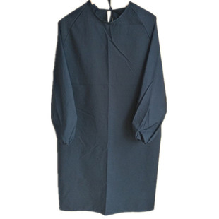 纯棉布透气成人罩衣防尘污厨房全棉长袖围裙男女白蓝灰反穿工作服