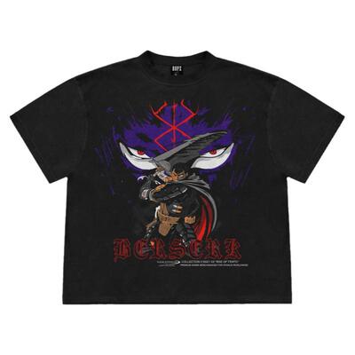 Berserk剑风传奇做旧复古短袖T恤