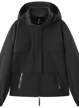 【商场同款】太平鸟三合一时尚羽绒服女修身黑色加厚A3ACF4216