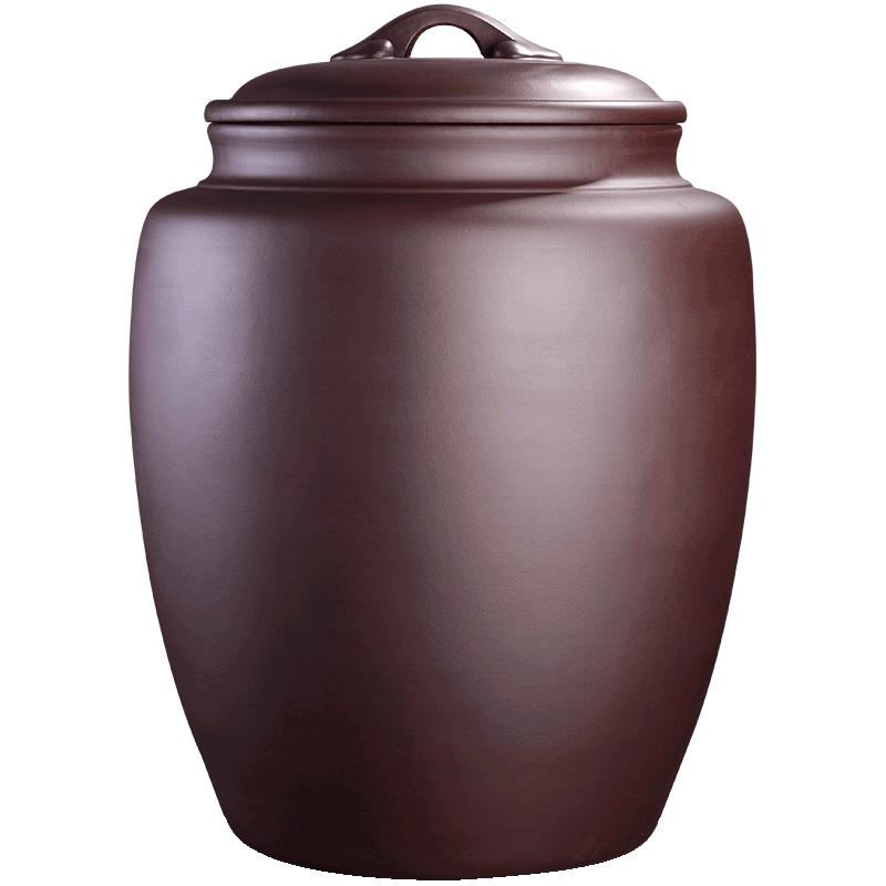 宜兴正品原矿纯手工紫砂茶叶密封罐防潮普洱茶特大超大存储茶茶缸