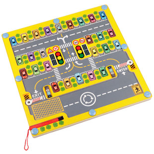 儿童益智玩具磁力迷宫大小写字母配对专注力运控笔训练幼儿园桌面