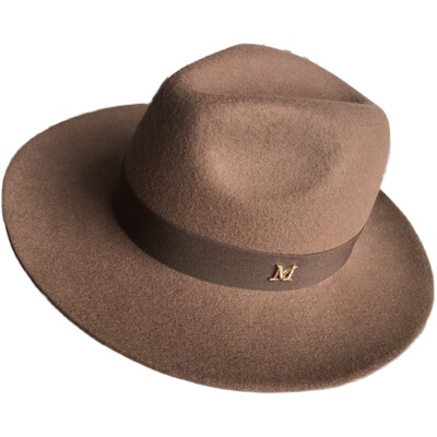 外贸原单新款咖色逛街凹造型帽子