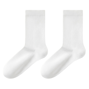 纯棉袜子女款秋冬中筒袜抗菌防臭2026新款爆款月子无骨白色堆堆袜