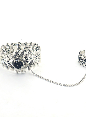 欧美风复古夸张夜店戒指一体手链