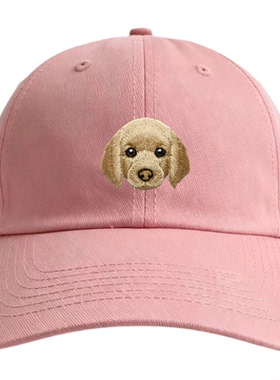 KINDERLAND纯棉软顶宠物金毛犬狗刺绣贴棒球帽显脸小遮阳帽鸭舌帽