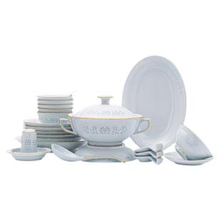 富玉官方陶瓷景德镇餐具套装家用影青玲珑碗碟套装高级感乔迁礼物