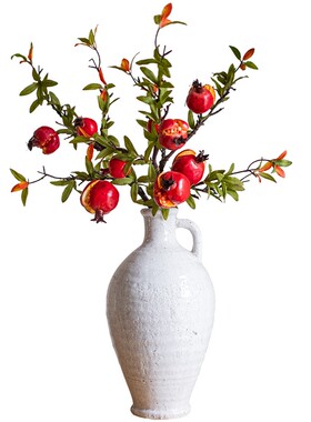 仿真石榴果树枝干花假花插花摆件