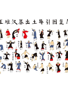 汉墓马王堆导引图高清微喷打印