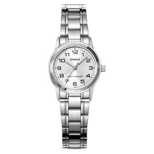 卡西欧手表女石英指针简约钢带学生防水手表LTP-V001D海外直邮