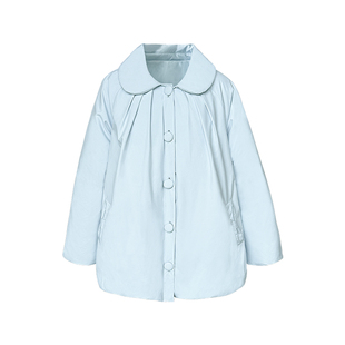 Narratorgirls天蓝色米色波点云朵泡芙保暖花苞羽绒服90白鸭绒冬