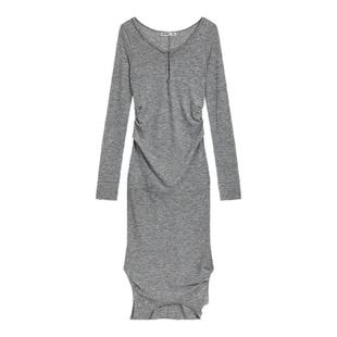 OPEN YY 26春夏新款女士可叠穿中长款修身连衣裙T恤上衣银泰百货