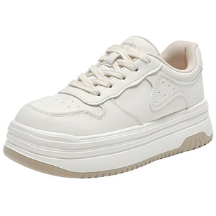 大东厚底休闲板鞋女款2026新款春季百搭增高小白鞋白色运动鞋子女