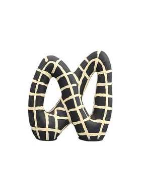 北欧创意不规则手绘套环雕塑