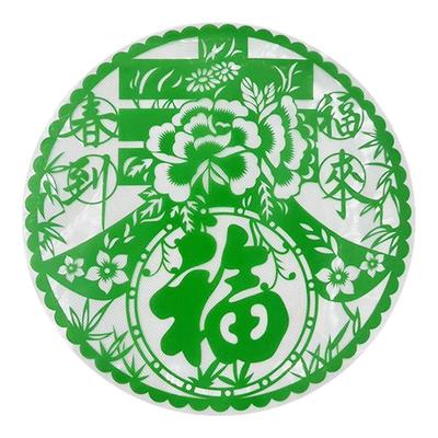马年绿色春节守孝对联福字