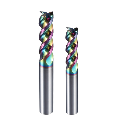 65度U槽铝用铣刀3刃钨钢合金立铣刀七彩涂层高效铝合金专用加长刀