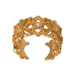 素图镂空戒指925银小众独特精致设计感开口戒尾戒轻奢高级感指环