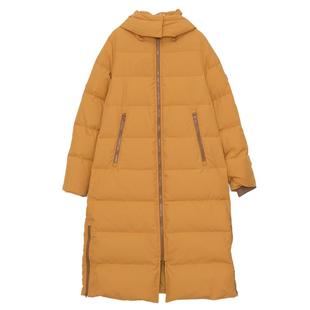 MOVEUP幻走2024冬季新款.FUN系列可拆卸帽子撞色拉链长款羽绒服女