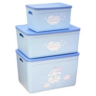 三丽鸥正版授权收纳箱家用带盖可叠加储物箱玩具零食整理置物架盒
