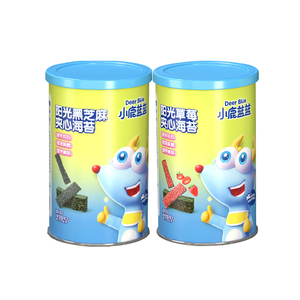小鹿蓝蓝海苔夹心脆草莓黑芝麻儿童宝宝零食送婴儿无添加辅食食谱