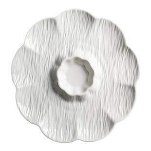 陶瓷饺子盘菜盘子早餐盘带醋碟寿司盘水饺盘小吃盘高级感分格盘子