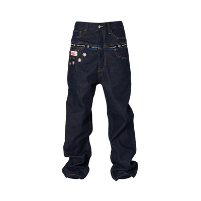 GLACIERBOY直筒拉链原色牛仔裤